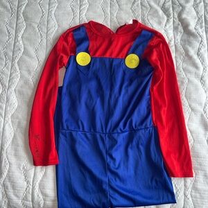 Kids Super Mario Red & Blue Overalls Costume with Yellow Accents